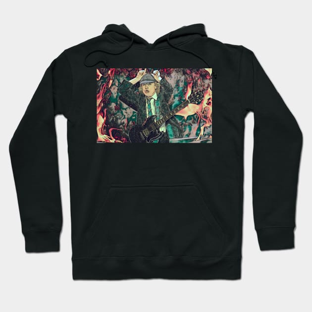 angus young Hoodie by Bishop Graphics